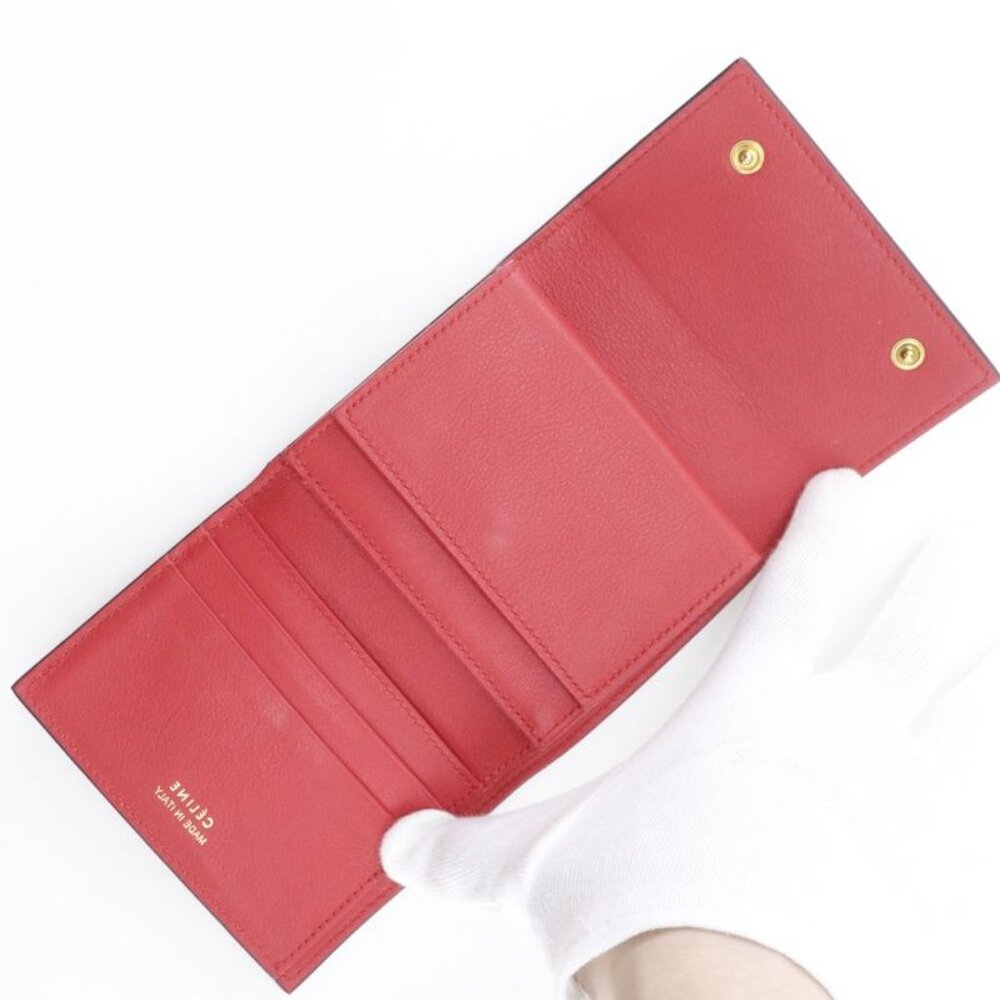 Celine Small Folded Multi Function Leather Red Tr… - image 4